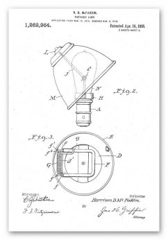Patent für eine Lampe mit beweglichem Schirm